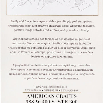 American Crafts Pebbles Jen Hadfield Hey, Hello Clear Stamps - 620804