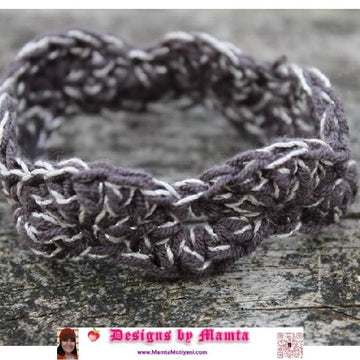 Crochet Scalloped Bangle Bracelet Unique Jewelry