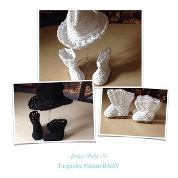 Baby Boot & Hat Set N 282