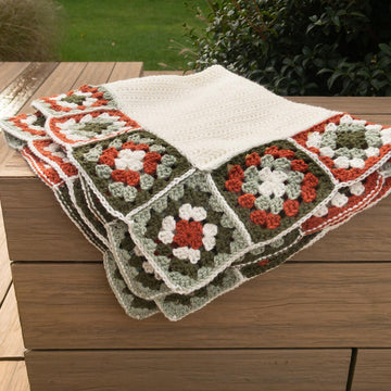 Granny Square Border Blanket