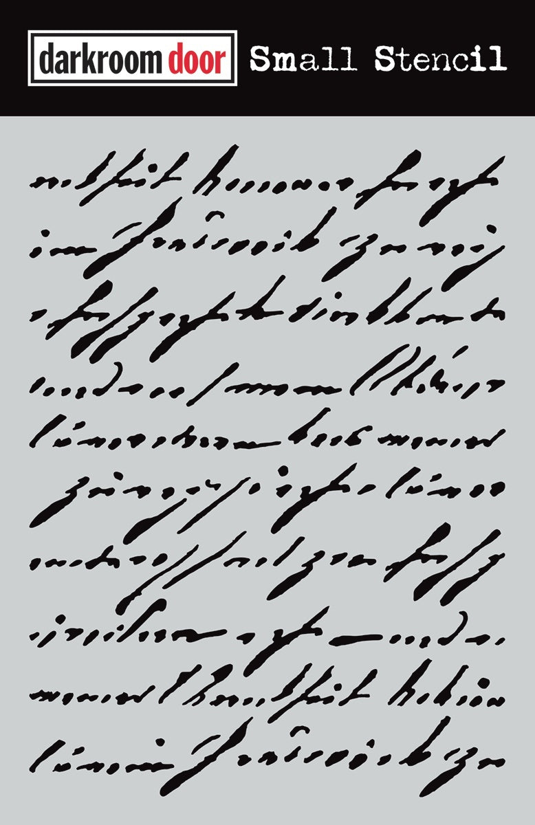 Darkroom Door Stencil 4.5"X6" - Handwritten Script