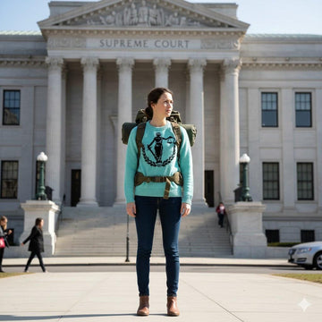 Lady Justice Symbol of Law motif Lady's sweater