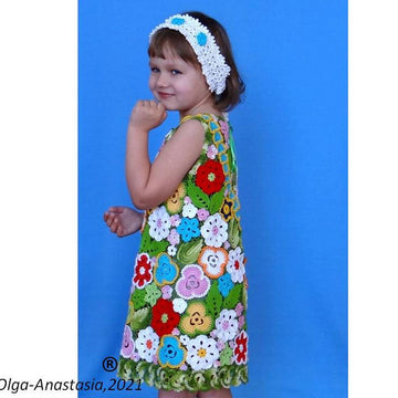 Irish crochet lace dress for girls
