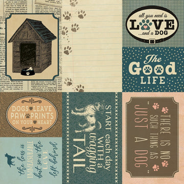 Authentique Paper Purebred Double-Sided Cardstock 12"X12" 18/Pkg - #8 Dog Vintage Cut-Aparts