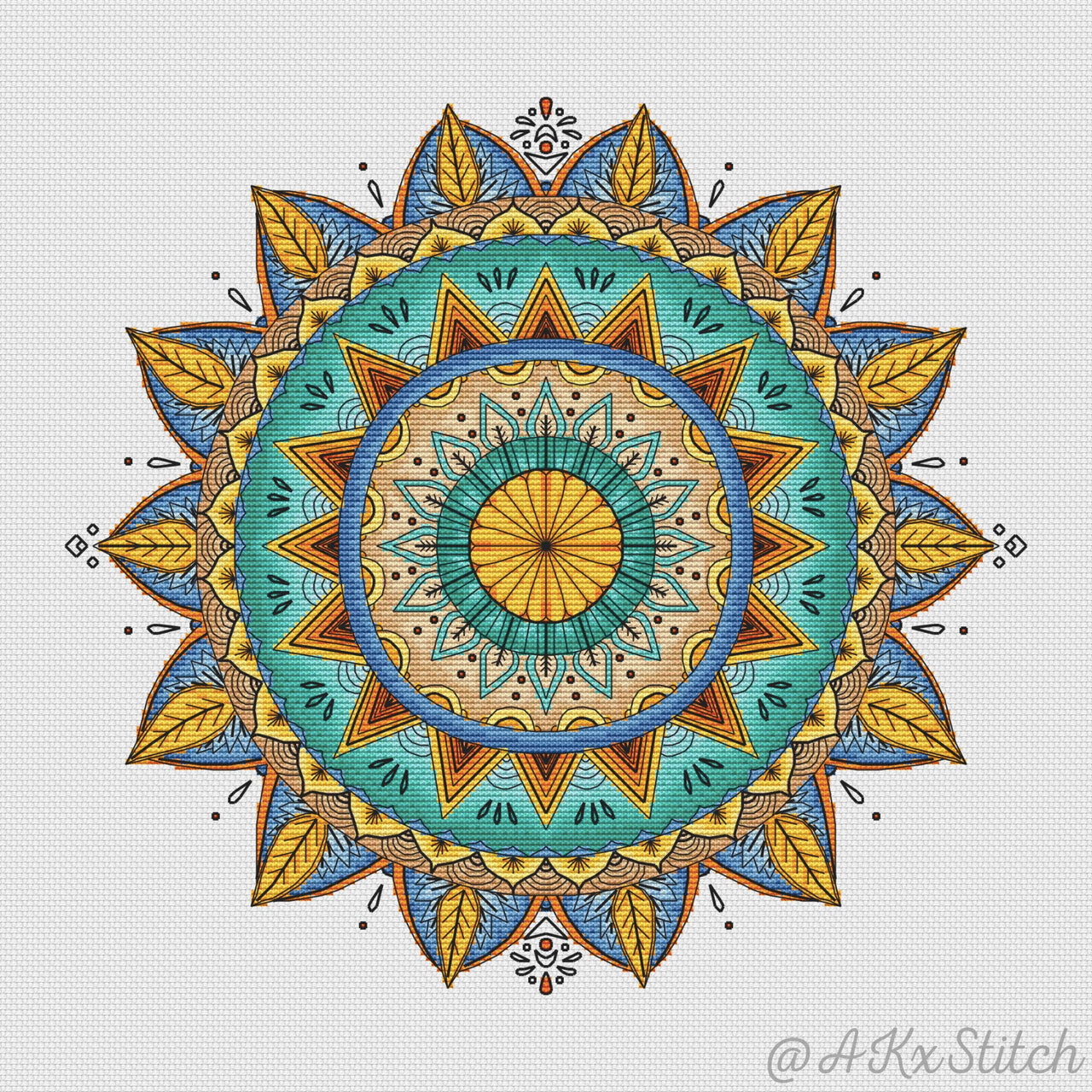Mandala "Seaside" Cross Stitch PDF Pattern