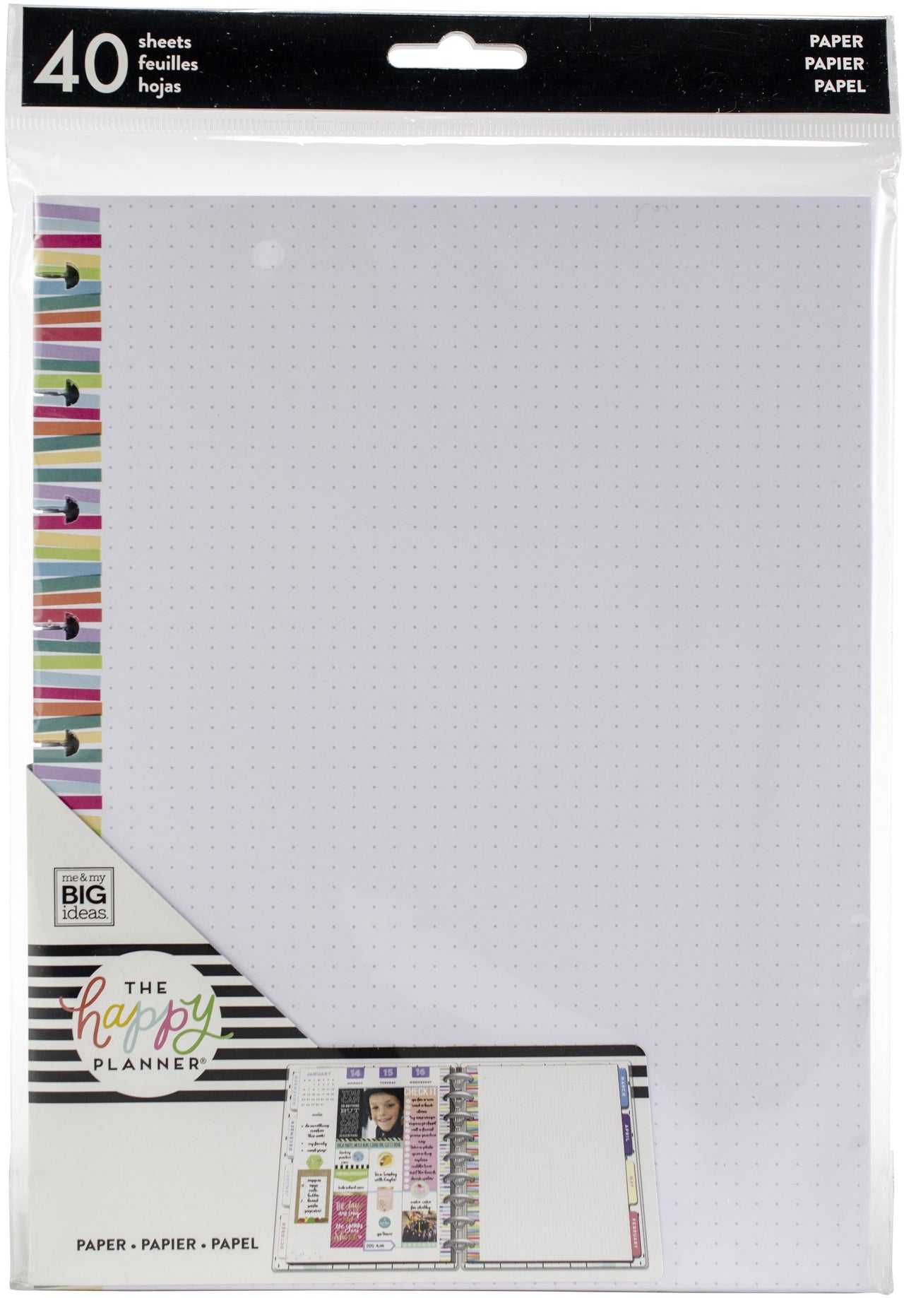 Happy Planner Medium Full Sheet Fill Paper 40/Pkg - Multi Stripe