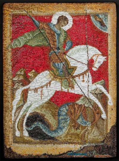 Thea Gouverneur Bv St. George & The Dragon Cross Stitch Kit - 23cm x 32cm