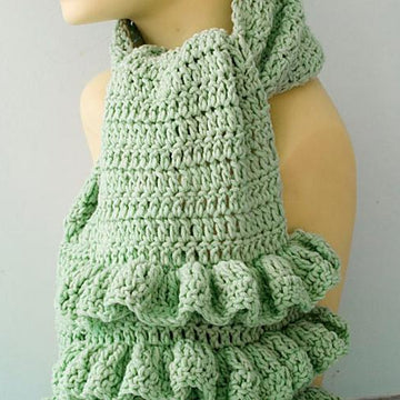 Crochet Ruffle Scarf or Neck Warmer