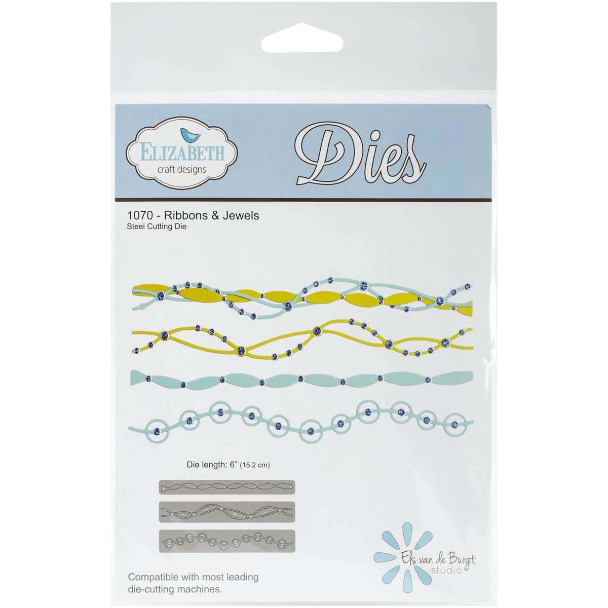 Elizabeth Craft Designs Elizabeth Craft Metal Die - Ribbons & Jewels, 6"