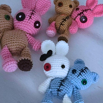 Two headed Halloween bunny and bear
