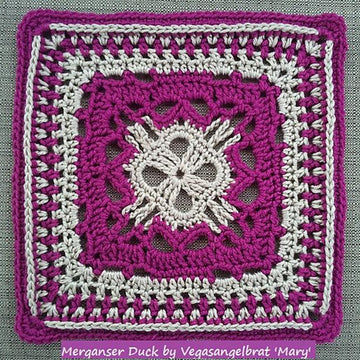 Merganser Duck 12" Afghan Block