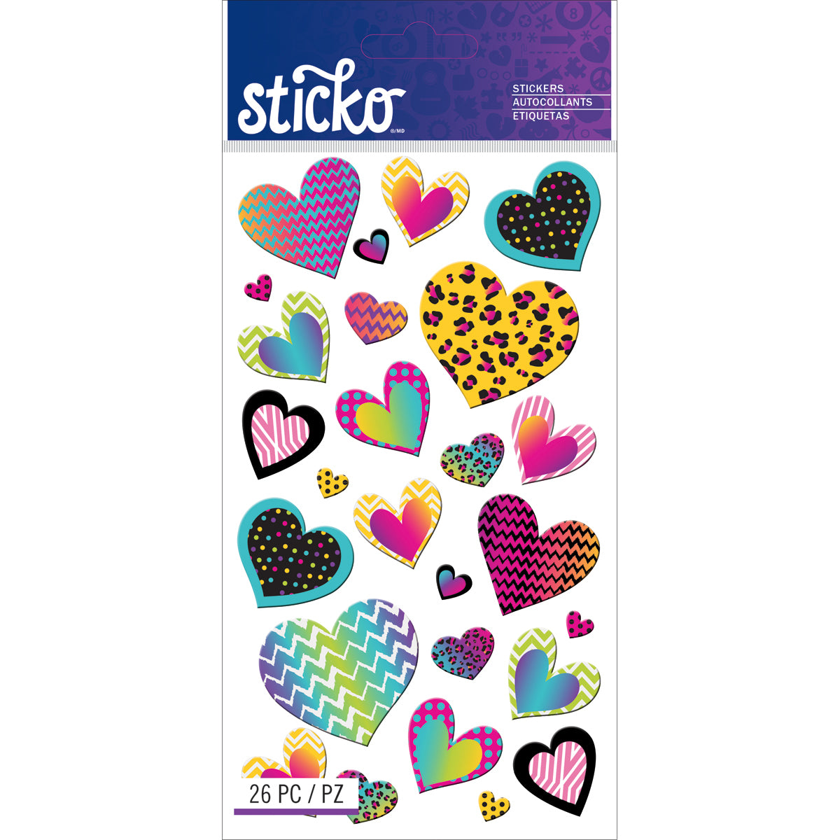 Sticko Stickers - Patterned Hearts