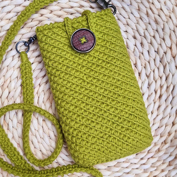 Mobile phone crossbody shoulder bag crochet pattern T13