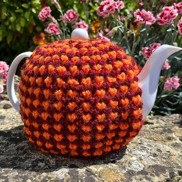 Retro Tweed 4 Cup Teapot Cosy Knitting Pattern