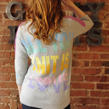 All You Knit Is Love Heart-Gyle Sweater