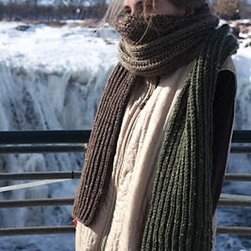 Giant Color Shift Brioche Scarf