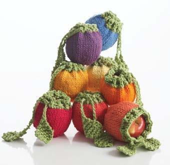 Fruit Cozies in Bernat Handicrafter Cotton Solids