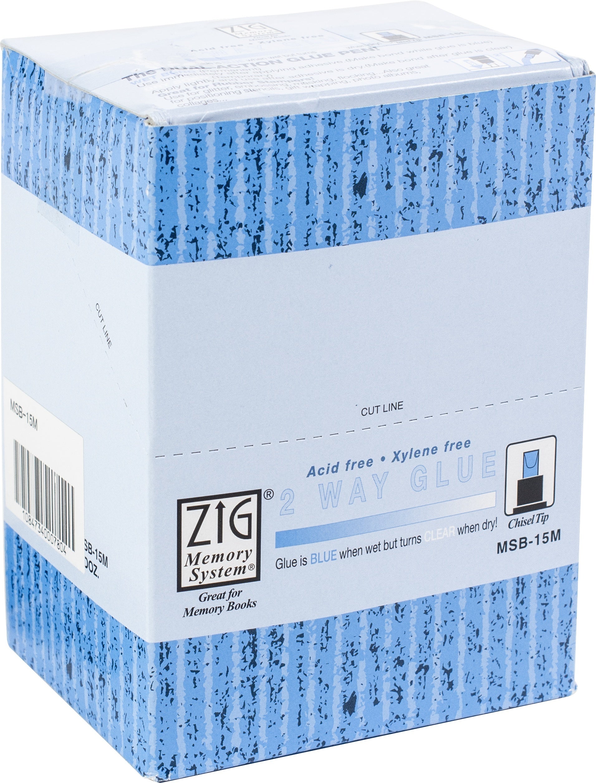 Zig 2-Way Glue Pen 12/Pkg - Chisel Tip
