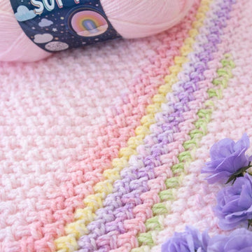 Soft & Cozy Baby Bean Stitch Blanket – Lion Brand Baby Soft Yarn (DK weight)