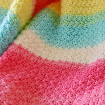 Rainbow Color Wheel Baby Blanket Crochet Pattern (DK Yarn • Beginner Friendly)