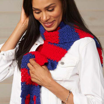 Sports Fever Scarf in Red Heart Team Spirit - LW3752 - Downloadable PDF