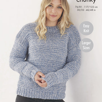 Sweater, Hat and Cowl Knitted in King Cole Timeless Super Chunky and Timeless Classic Super Chunky - 5668 - Downloadable PDF
