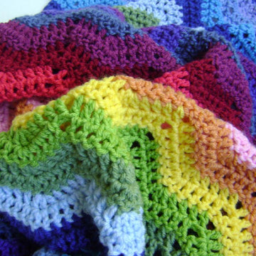 Crochet Technicolor Wave Blanket