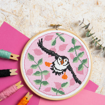 Hawthorn Handmade Puffin Cross Stitch Kit
