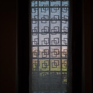 Lace Curtain crossed squares