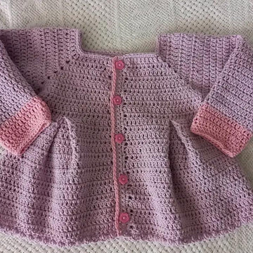 Crochet Pleated Baby Cardigan