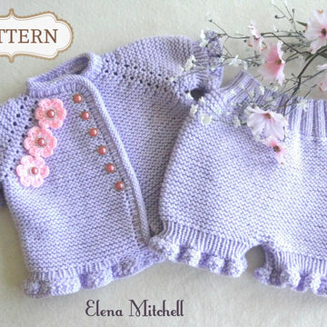 Knitting PATTERN Baby Girl Jacket Baby Bloomers by Elena Mitchell