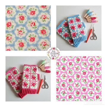Rose Mitts, Cowl & Hot water bottle cover