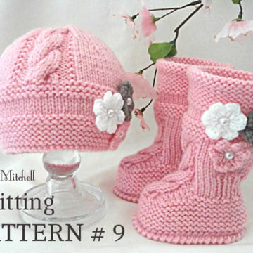 Knitted Baby Hat and Knitted Baby Booties