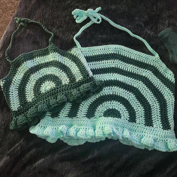 Beginner Crochet Halter Crop Top Pattern Kids Summer Crochet Top PDF Easy Frill Crochet Shirt Fun DIY Crochet Top Pattern
