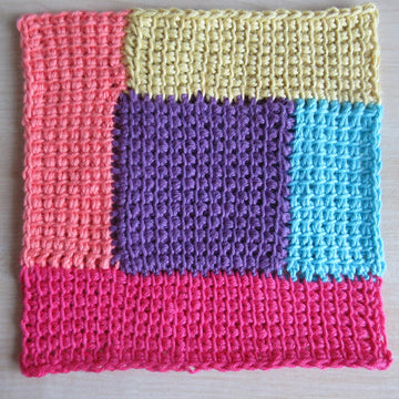 Tunisian Log Cabin Square