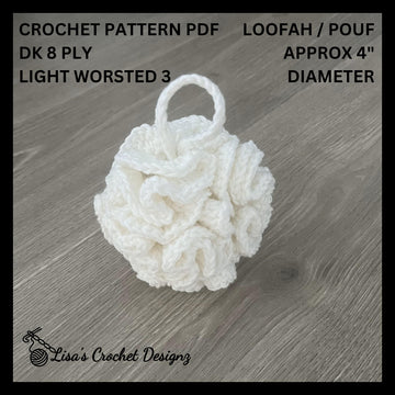 Snowy Loofah Pouf