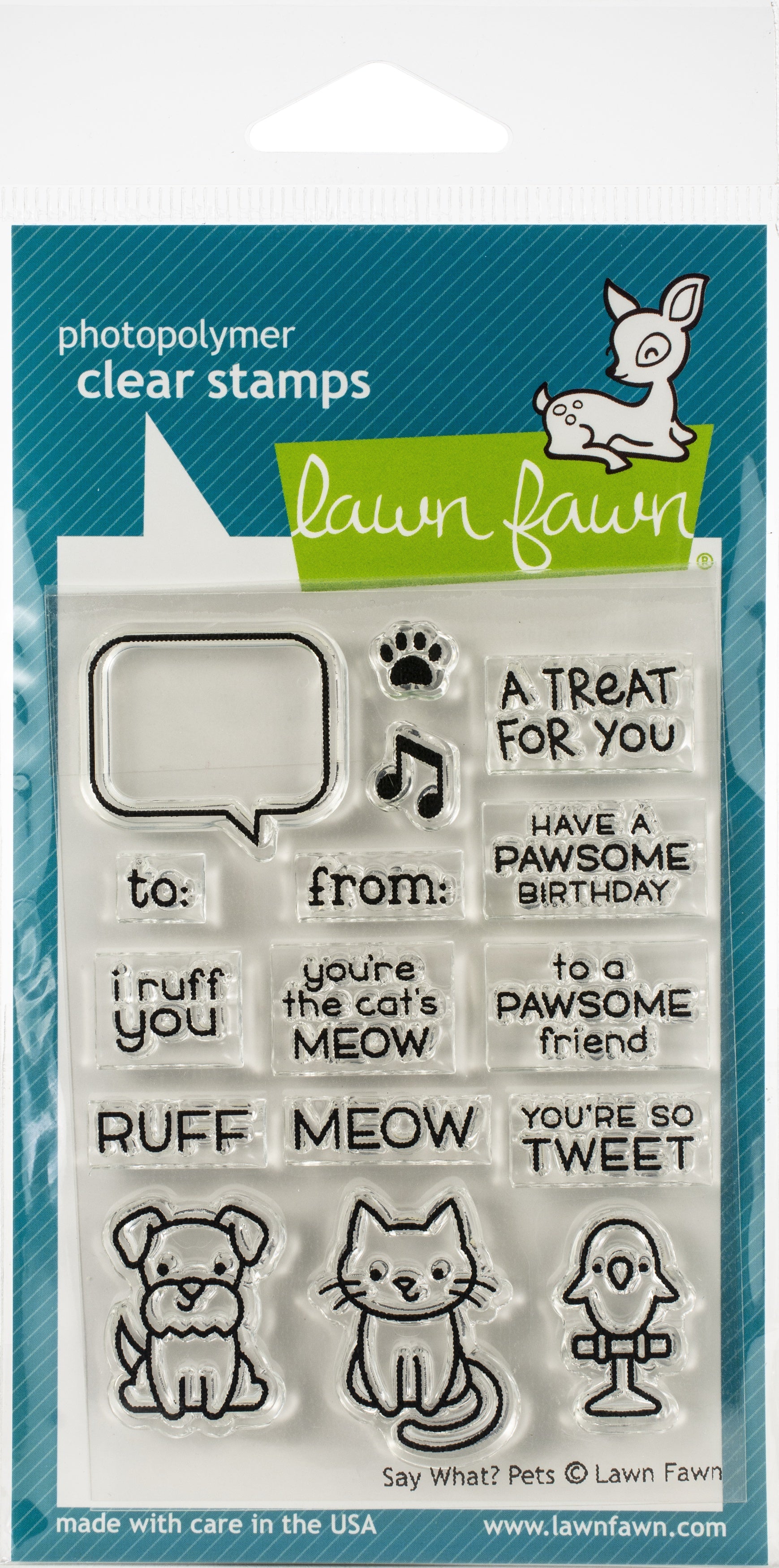 Lawn Fawn Clear Stamps 3"X2" - Say What? Pets