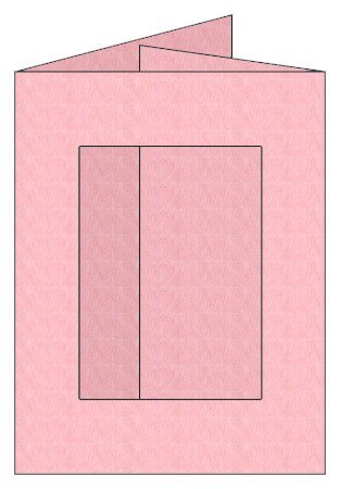 Craftcreations Pack of 5 Double Fold Small Cards/Envelopes Oblong Aperture, Hammer Pale Pink