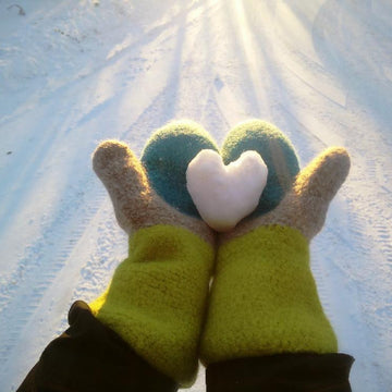 Felted North Star Mittens