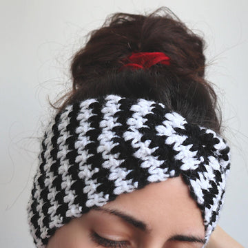 Houndstooth Twist Front Headband