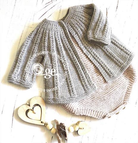 Seamless Top Down Cardigan and Onesie - P094
