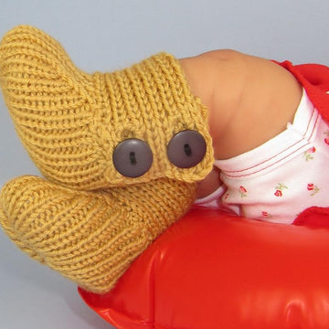 Baby All Rib Button Up Booties (Bootees)