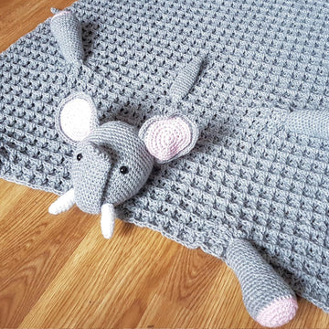 3 in1 Safari Elephant Folding Baby Blanket Toy Lovey
