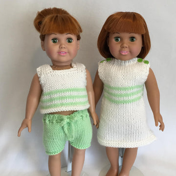 Cool By The Pool, Knitting Patterns fit American Girl and other 18-Inch Dolls - Immediate Download - PDF