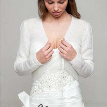 Bridal knit cardigan with cord
