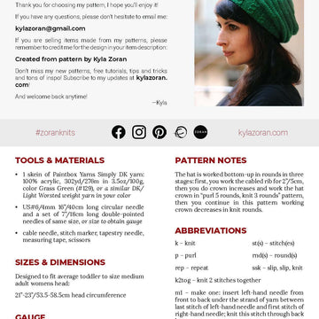 Galinka cable knit hat