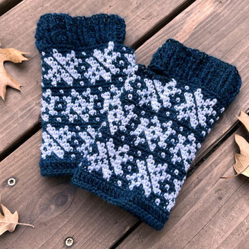 Falling Snowflakes Mitts