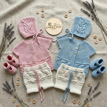 “Heather” sideways knitted set