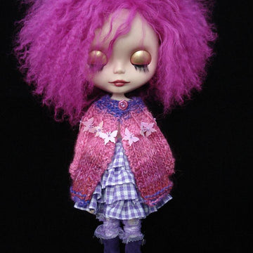 Slouchy roll neck cardigan coat for Blythe