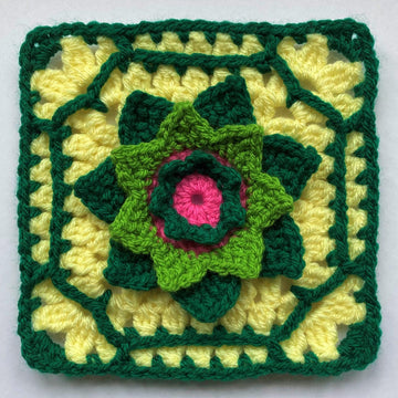 Flower square with border I by HueLaVive